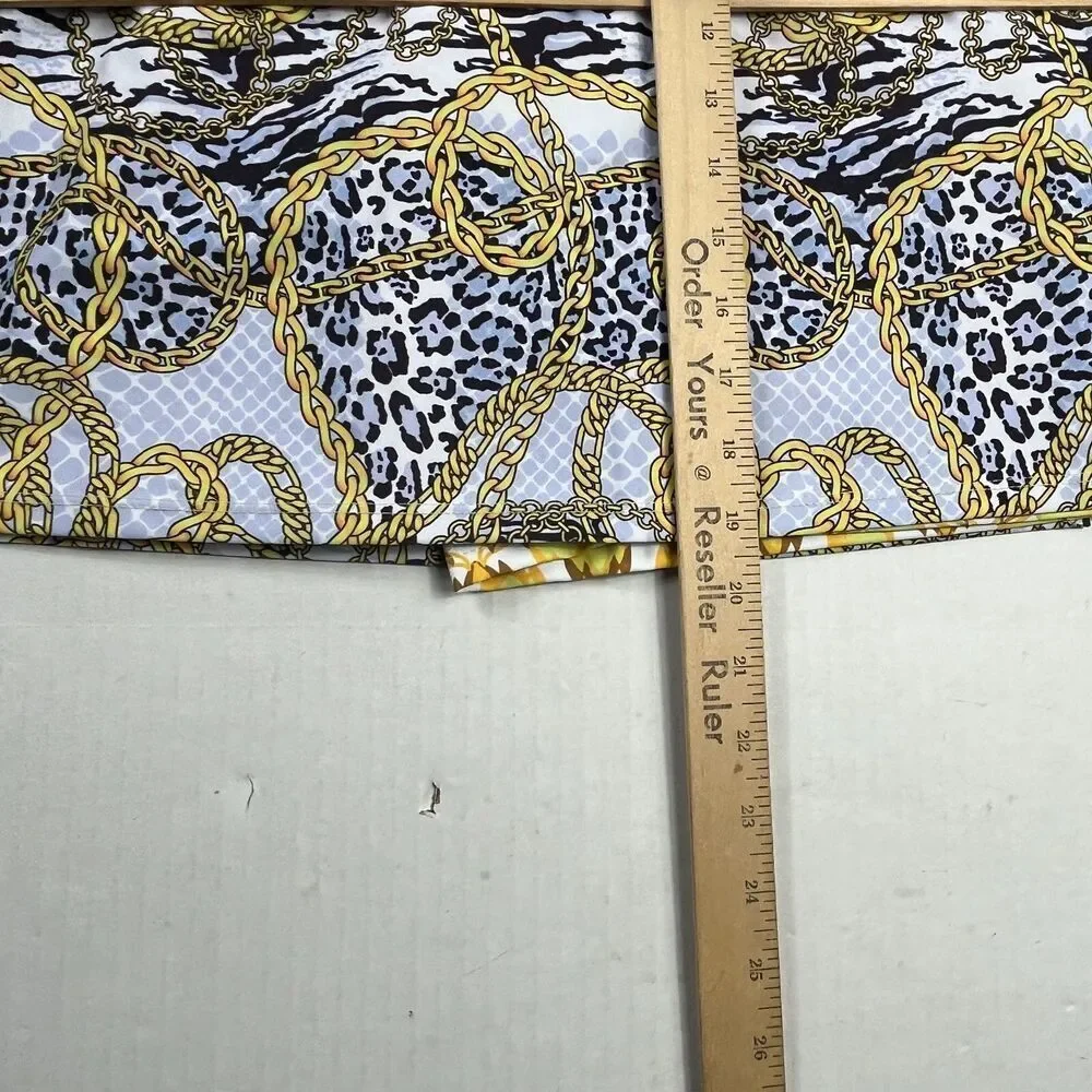 Skort Obsession Chain Animal Print Skort Pull-On Stretch Shorts XXL Resized